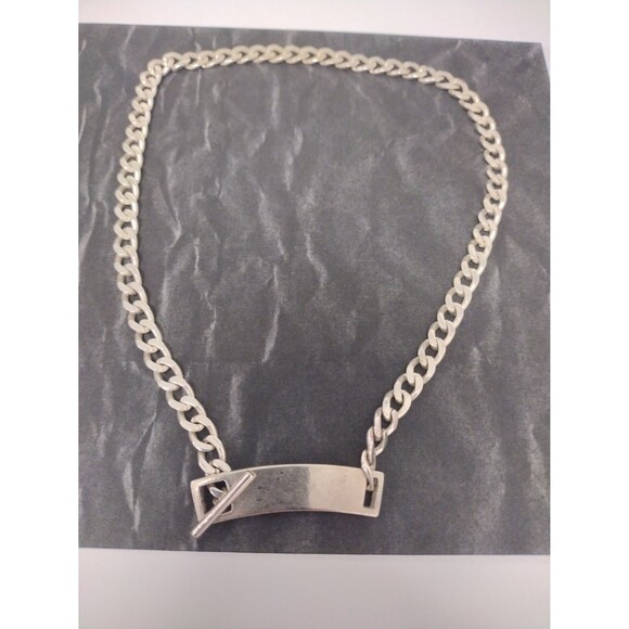 14" ID necklace Silvertone - Picture 1 of 2